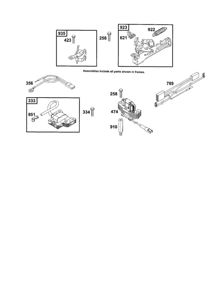Armature-Magneto/Alternator Diagram and Parts List for 12E800-12E899 0620-0653-0808 Briggs and Stratton Engine